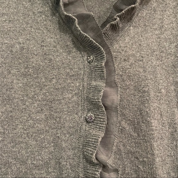 Gray Ruffle Cardigan - Picture 5 of 7